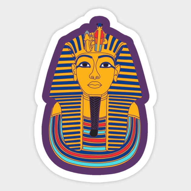 Tutankhamun mask colorful technique Sticker by Drumsartco